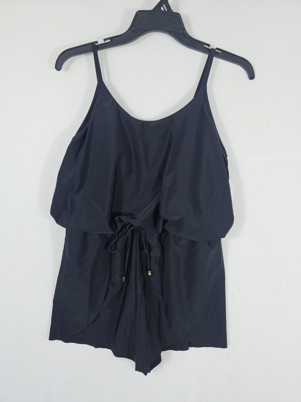 NWT Time and Tru Women Black Swimsuit Romper One-Piece Swimwear S (4-6)